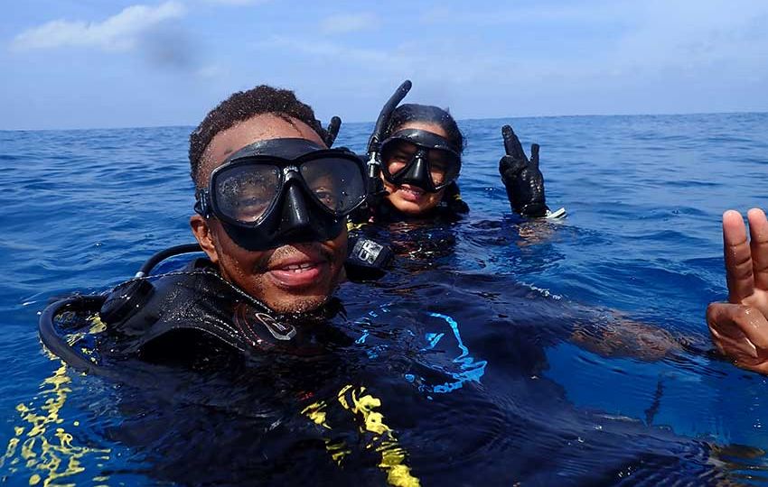 Dailus and Athina took part in monitoring activities in the Cousin Island MPA
