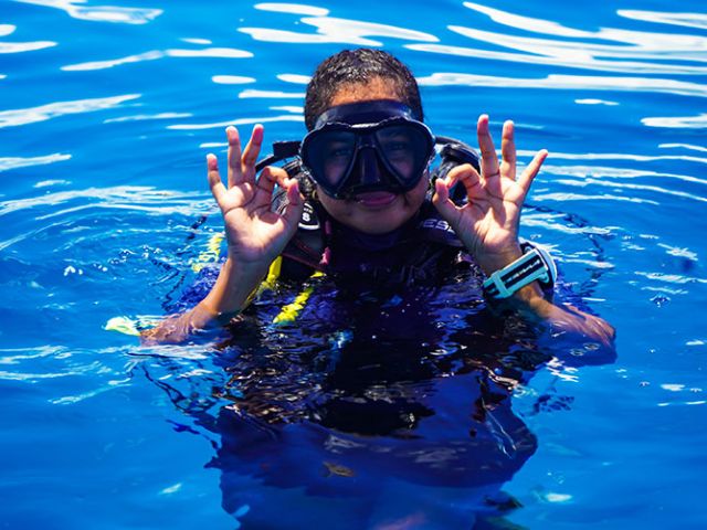 Take care when diving or snorkelling
